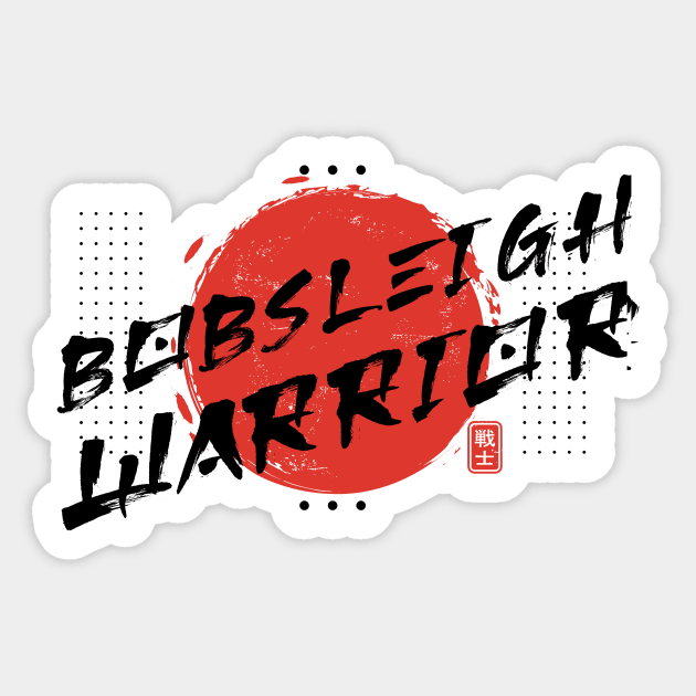 Oriental Brush Bobsleigh Warrior Sticker by rojakdesigns